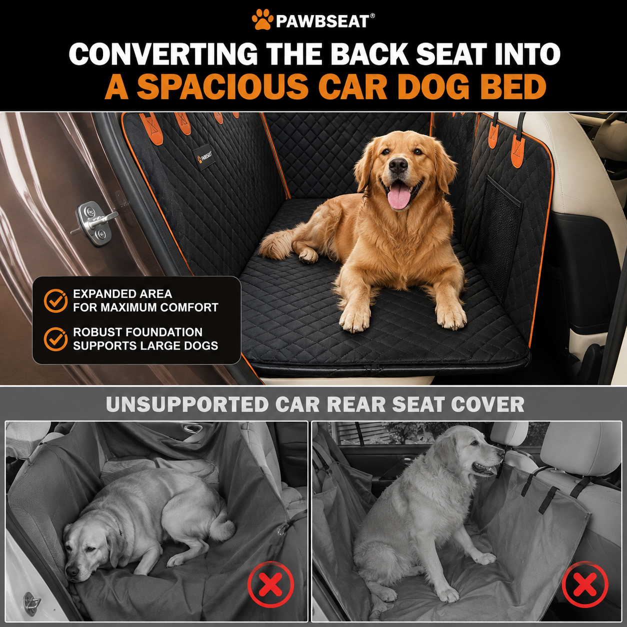 PAWBSEAT – Hard Bottom Dog Car Seat Protector